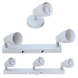 Plafonnier LED GU10 au design moderne, montage sur rail, 1, 2 ou 3 têtes, luminaire décoratif de plafond, idéal pour un salon, une chambre à coucher, une cuisine ou une salle à manger