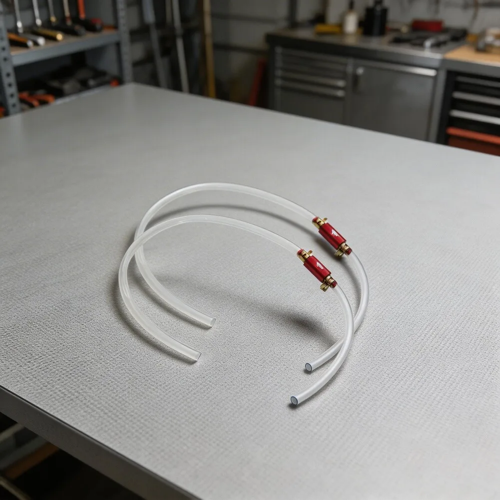 Brake Bleeder Tube Set Including Two Hoses and One-Way Valves for Air-Free Brake Fluid Replacement in For motorcycles and Cars