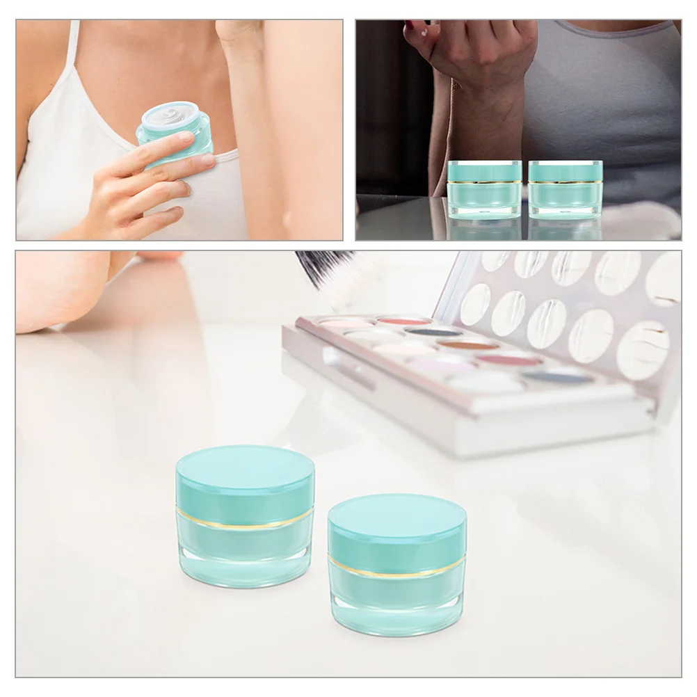 

3Pcs Acrylic Wide Mouth Cream Jar Refillable Travel Containers Leak-Proof Makeup Bottles