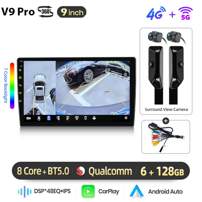 Junsun draadloze CarPlay Android autoradio voor Peugeot 207 2006-2015 GPS navigatie 8-core DSP RDS BT radio Italië service
