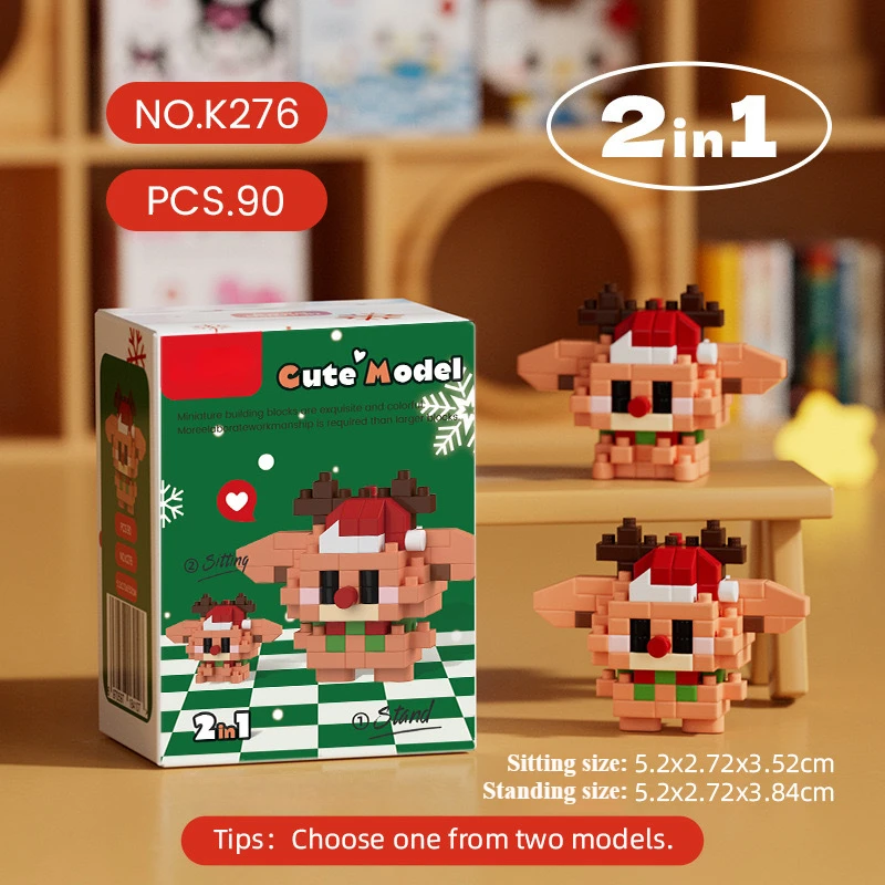 Papai noel micro partículas blocos de construção dos desenhos animados boneca montagem brinquedo diy mini bloco de construção presente natal