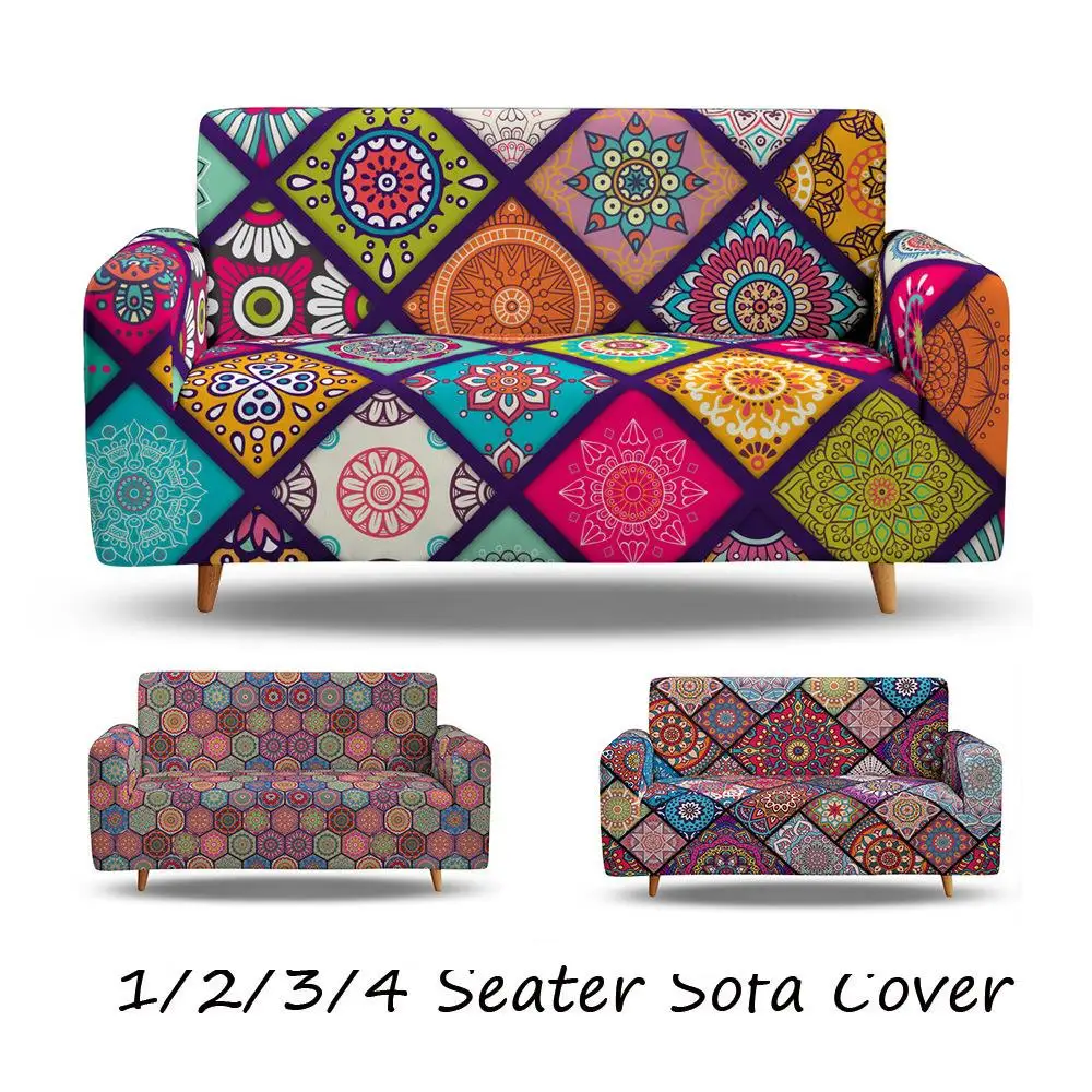 

Elastic Sofa Covers All Seasons Full Wrap Dustproof Non-Slip Geometric Fabric American Style Sofa Protectors