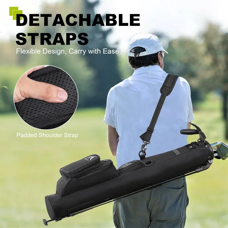 حقيبة حمل بحامل جولف خفيف الوزن - حقيبة جولف سهلة الحمل ومتينة لنطاق القيادة، الاسمية 3 والتنفيذية