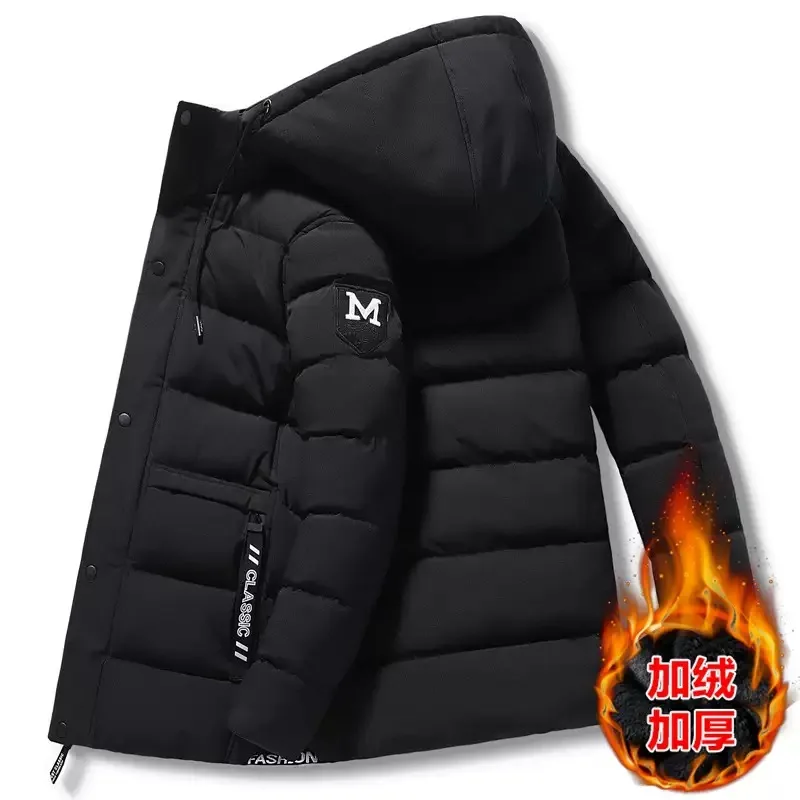 Winter New Trend Thickened Warm Windproof Hooded Cotton Jacket For Men's Casual Loose Sports Plus Large Size High-Quality Jacket