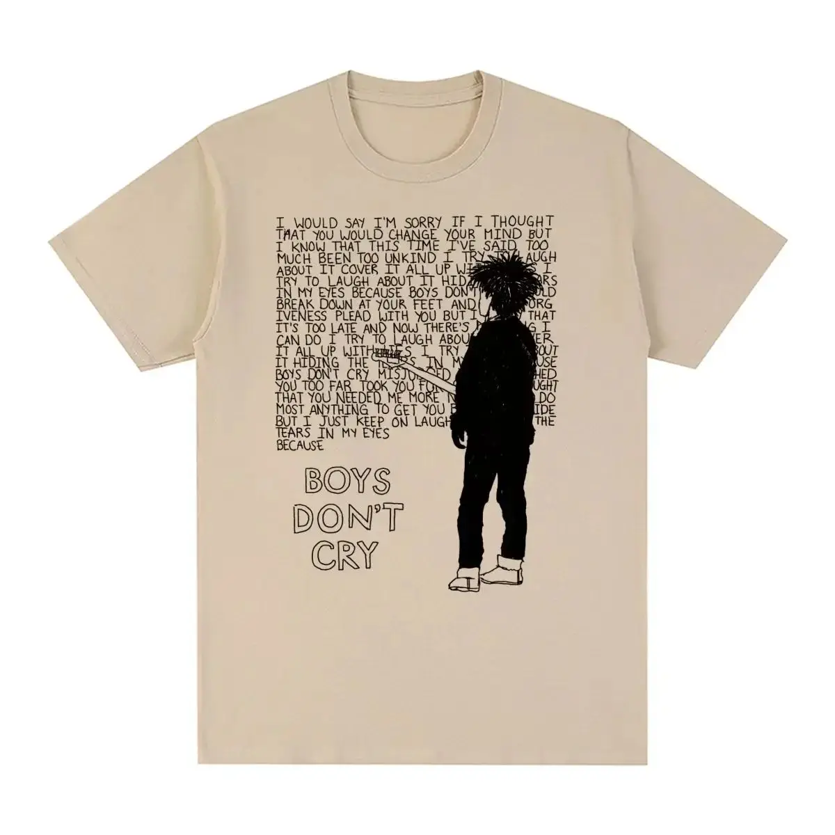 Vintage Y2k Fashion T-shirt Thhee Curree Robert Smith Boys Don't Cry T Shirt Music Graphic Print Casual Loose Streetwear Unisex