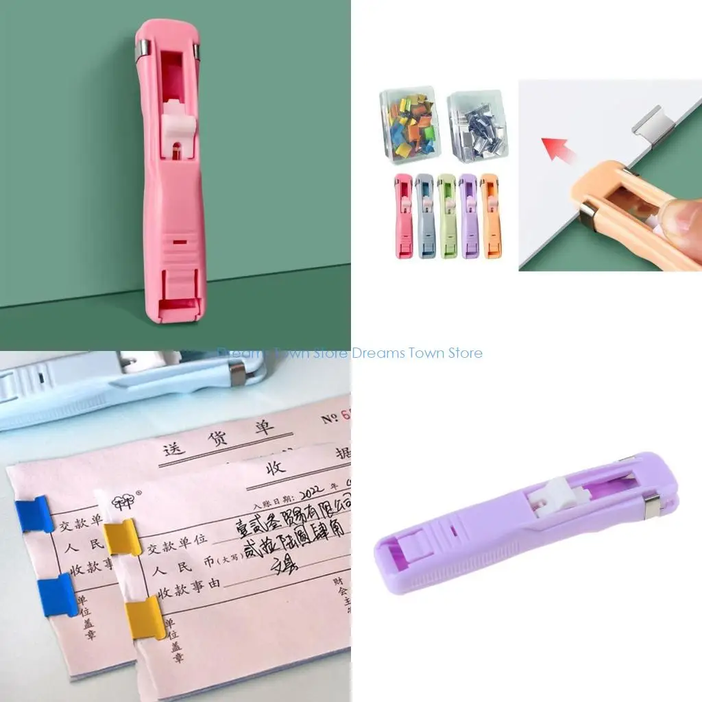 

HX6A Seamless Staplers Clam Clips Dispenser Refills Clips Will Not Damage Your Paper