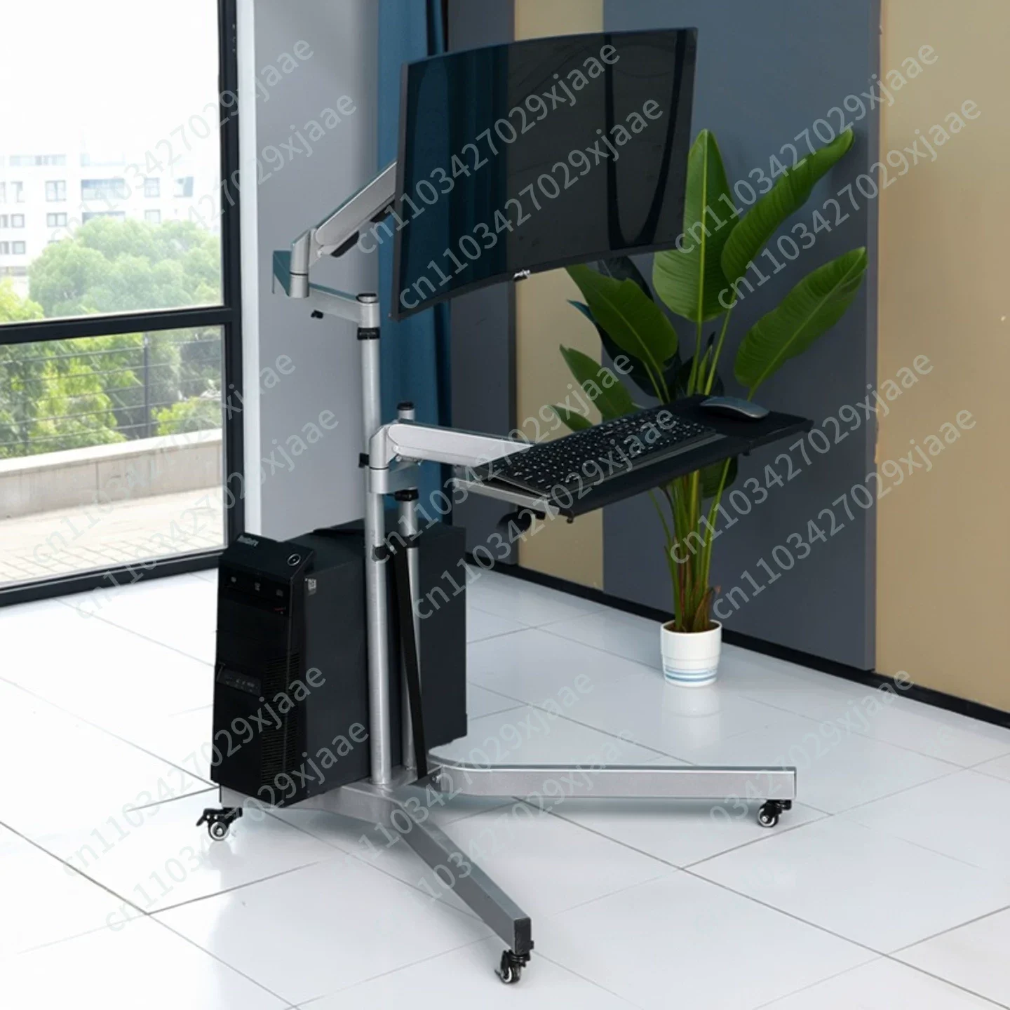 Bedside Computer Desk One-button Air Pressure Lift Display Hovering Can Lie Flat, Lift, Move and Flip
