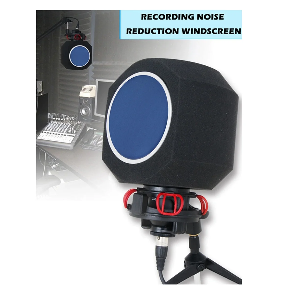 Microphone Wind Shield Pop-Filter Isolation Ball Acoustic for Record Studios Mic Sound-Absorbing Foam Five-Sided Seal HOT