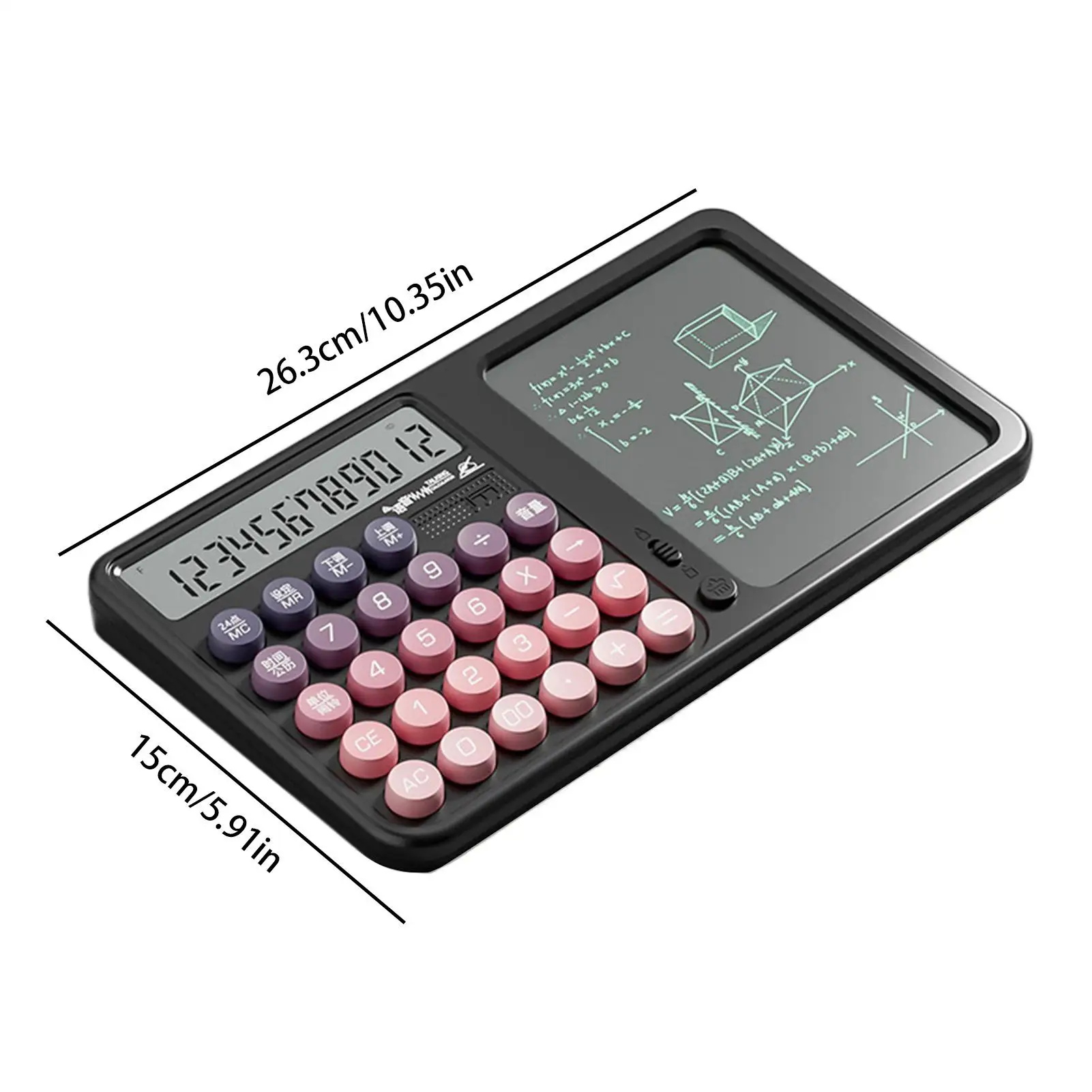 12 Digits Voice Notepad Calculator Calculation Tool With Handwriting Drafting Board Large Display Eye Protection For Students
