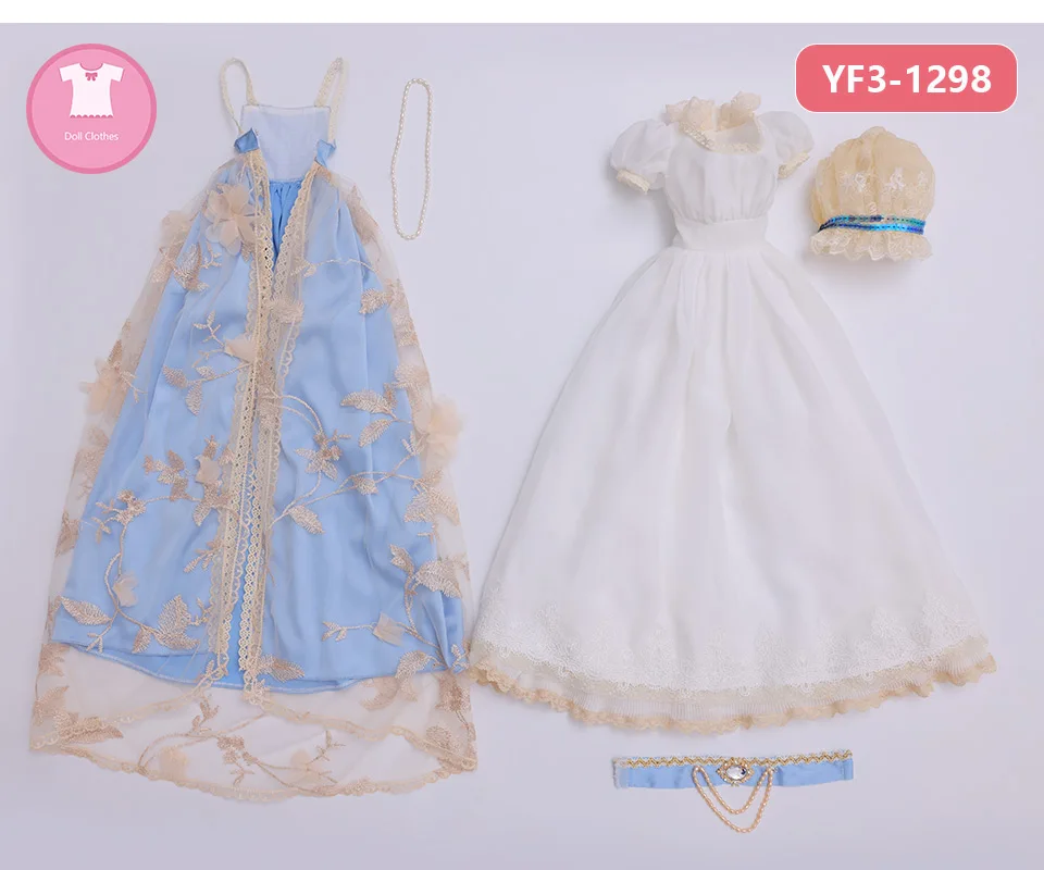 BJD Clothes 1/3 Momo Luzu Body European Court Style Gauze Skirt Hat Doll Accessories