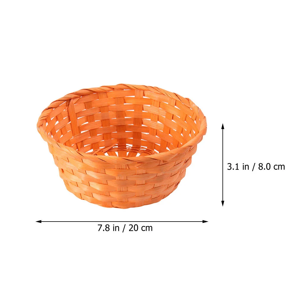 3 Pcs Bamboo Basket Egg Mini Storage for Gathering Fresh Eggs Desktop Handmade Woven Baskets Snack Organizer