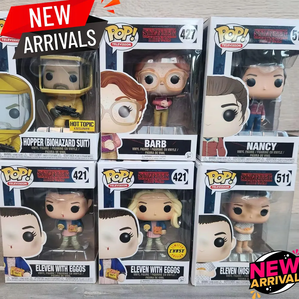Funko Pop Estranhos de televisión Eleven # 826 Eleven # 523 # 827 Máx. # 552 Máx. # 1243 Joyce figuras de acción de juguete muñecas de vinilo coleccionables