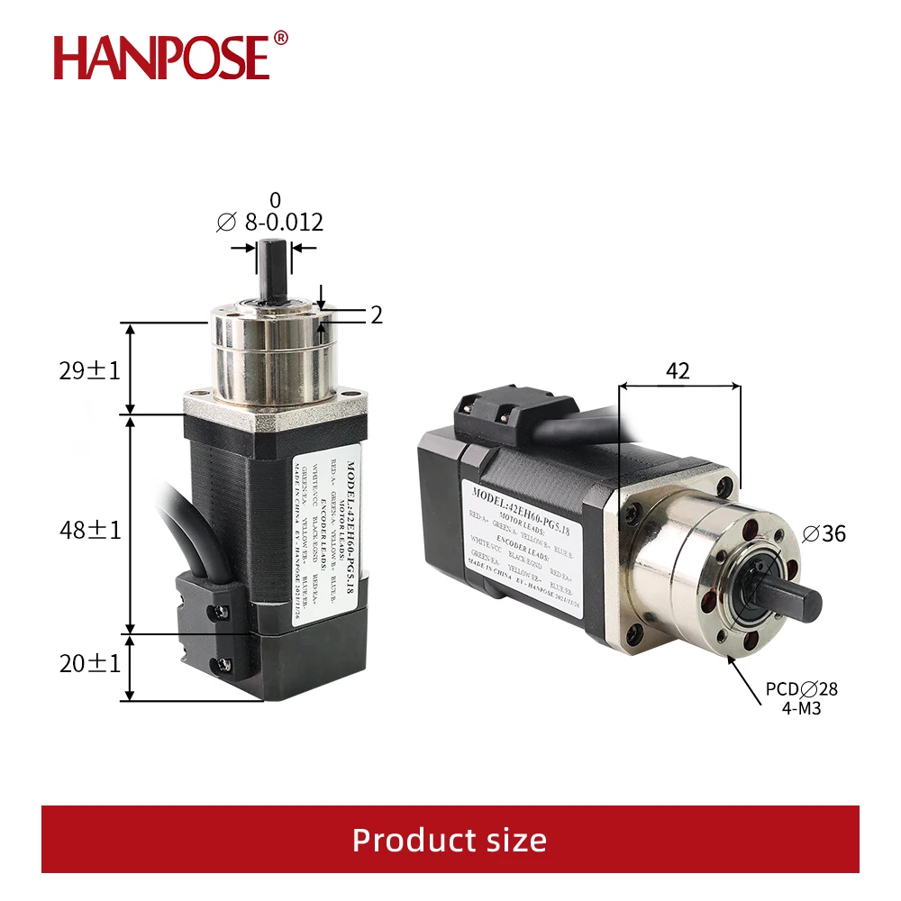 42EP60-PG closed-loop reducer 42 stepper  motor 1.7A 70N.cm body length 42x60mm  For 3D Printer Monitor Equipment