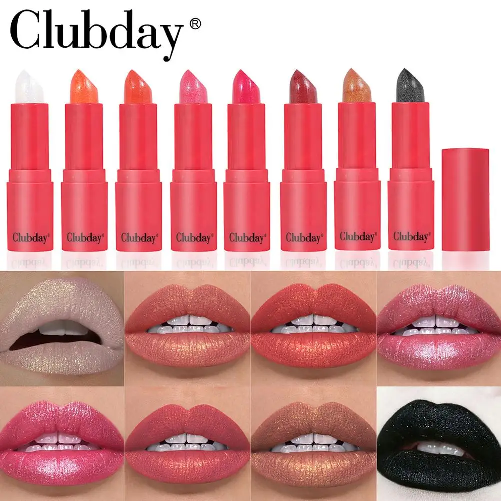 8 Colors Waterproof Non-stick Sparkling Lipstick Long Lipstick Red Makeup Lasting Glamor Cosmetics Lip Moisturizing R3c8