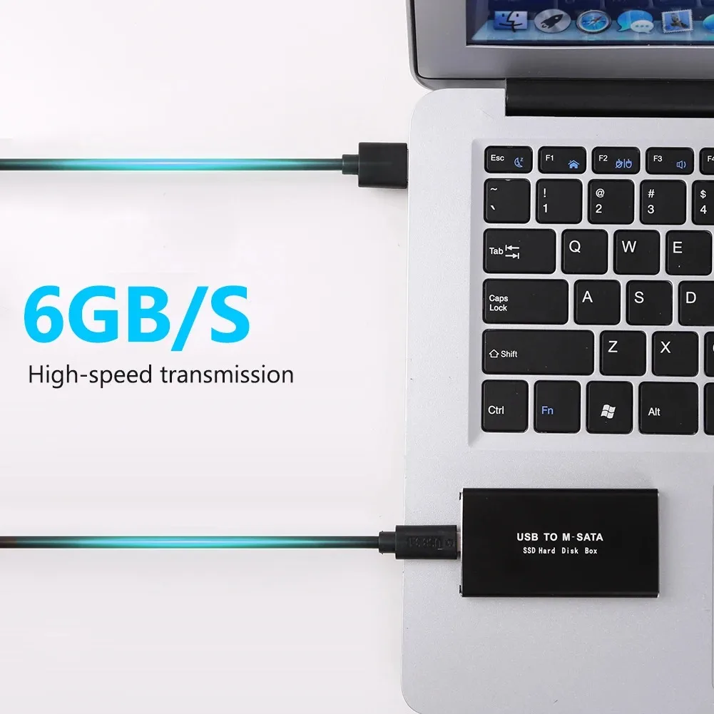 MSATA-USB 3.0 SSD 케이스 인클로저, 미니 SATA USB 어댑터, 외장 솔리드 스테이트 디스크 박스, PC 노트북용, 30x50 mSATA HD 하드 디스크 ,mSATA to USB 3.0 SSD Case Enclosure Mini SATA USB Adapter External Solid State Disk Box for PC Laptop 30x50 mSATA HD Hard