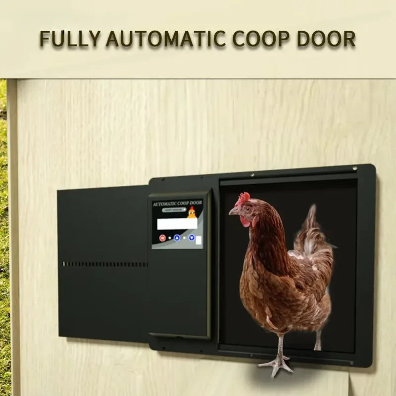 Horizontal Opening Waterproof Timed Chicken Coop Door Time Control Automatic Door Opener Smart Chicken Coop Door