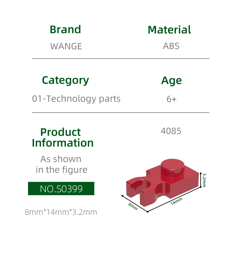 Wange 416Pcs/lot 4085 1x1 Splint Building Blocks MOC Connect Accessories Compatible With Bricks Children Toys Gift Box