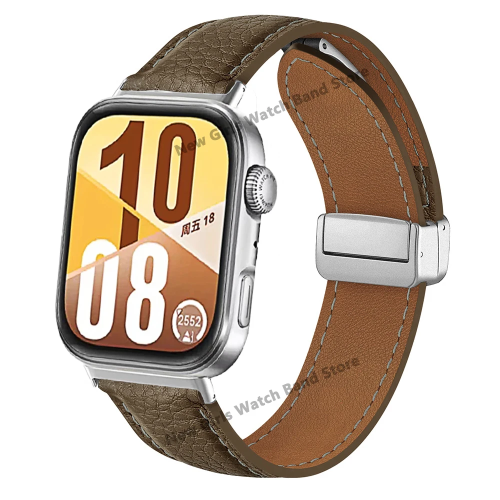 Pulseira de couro para huawei watch fit 4 pro band acessórios pulseira de laço magnético para huawei fit4 fit3 pulseira elegante pulsera