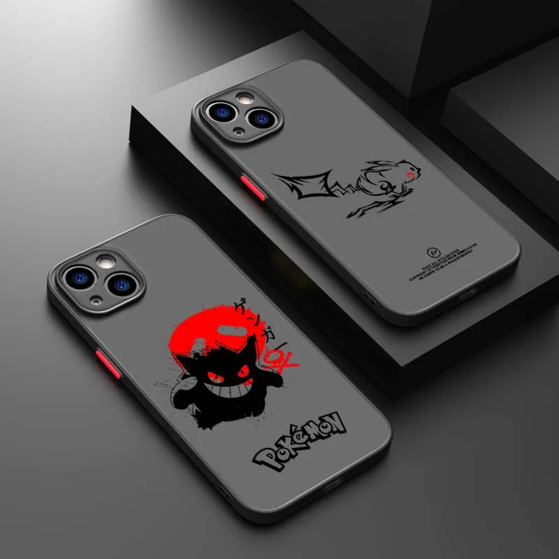 Anime Pokémon Hülle für Apple iPhone 17 16 15 14 13 12 11 X Max Pro Plus Mattierte Durchscheinende Handyhülle