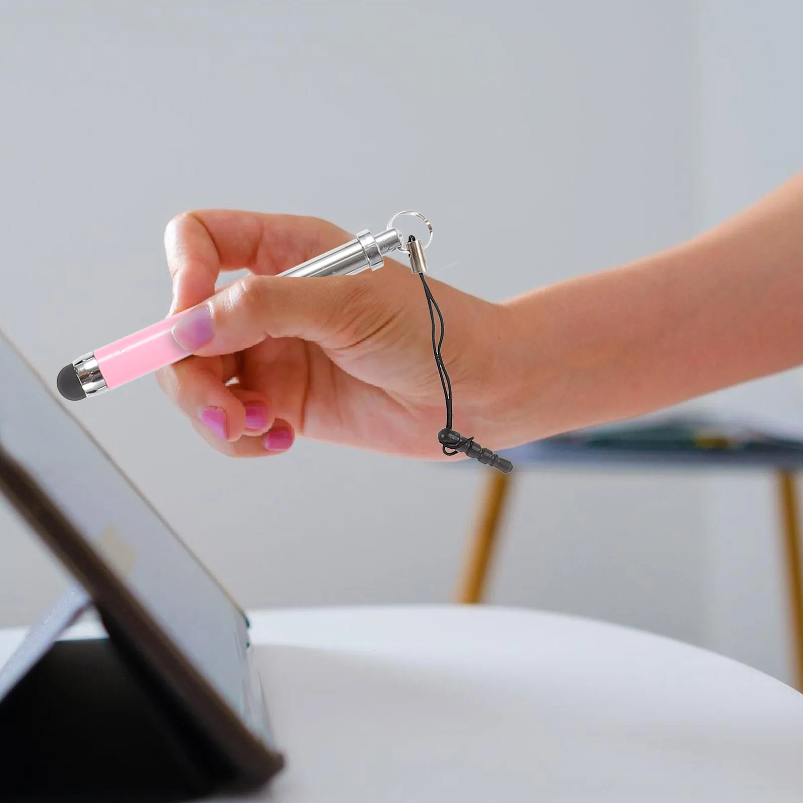 12pcs Two Retractable Capacitive Stylus Bullets Train Touchscreen Pen Handwriting Capacitive Pens For Iphone (Random Color)