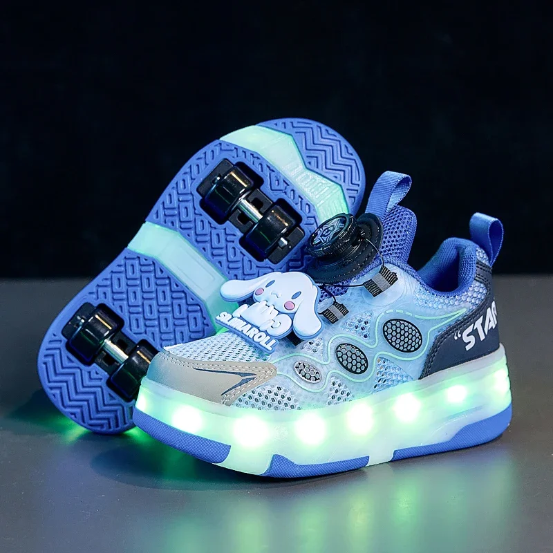 

Disney Girls Skate Shoes for Children LED Luminous Shoes Anti Slip Sneakers Outdoor Training Kids Luminous Roller Skating Shoes