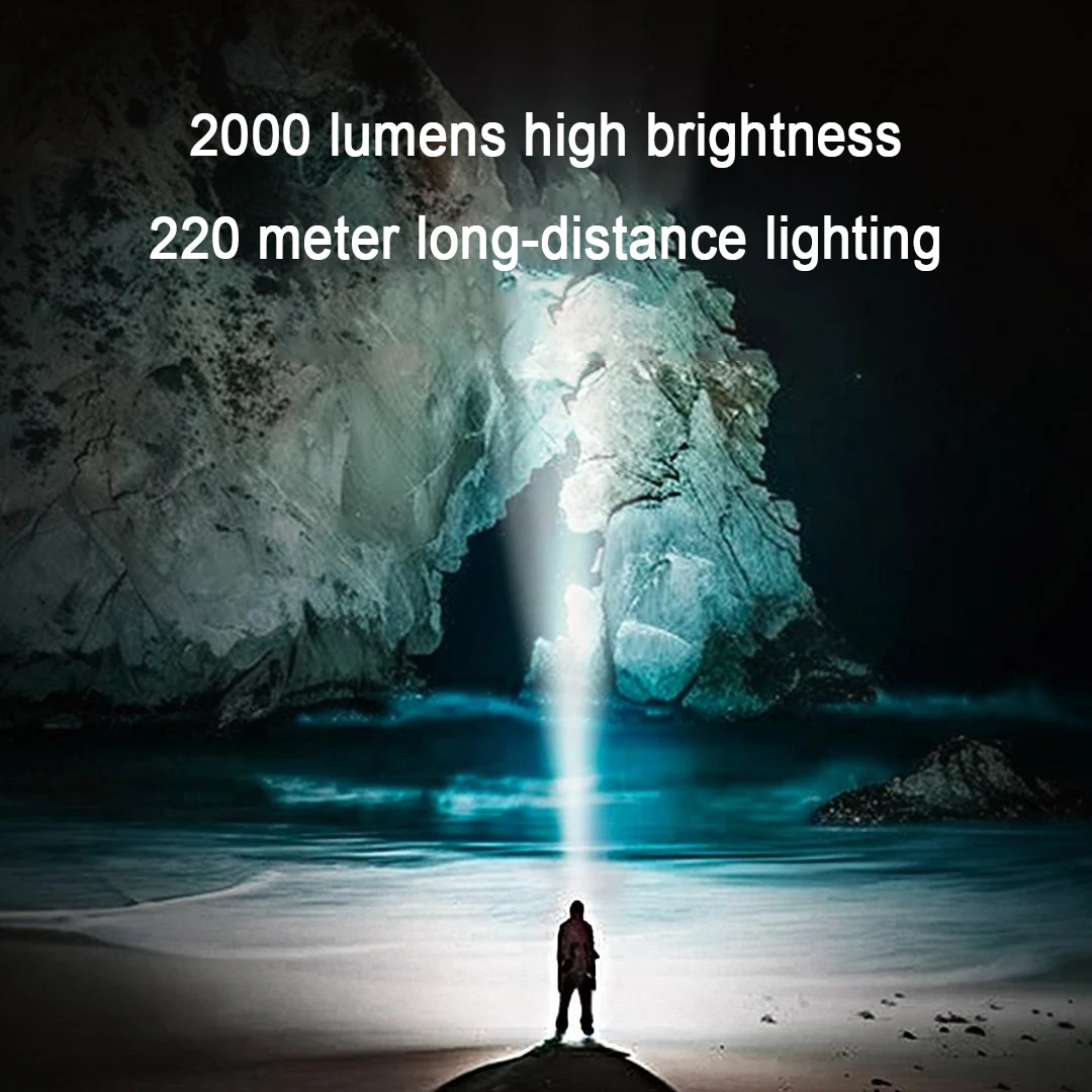 NexTool Rechargeable LED Flashlight 2000 High Lumens 7 Modes 2600mAh Battery Portable Lighting EDC Flashlight for Camping Hiking