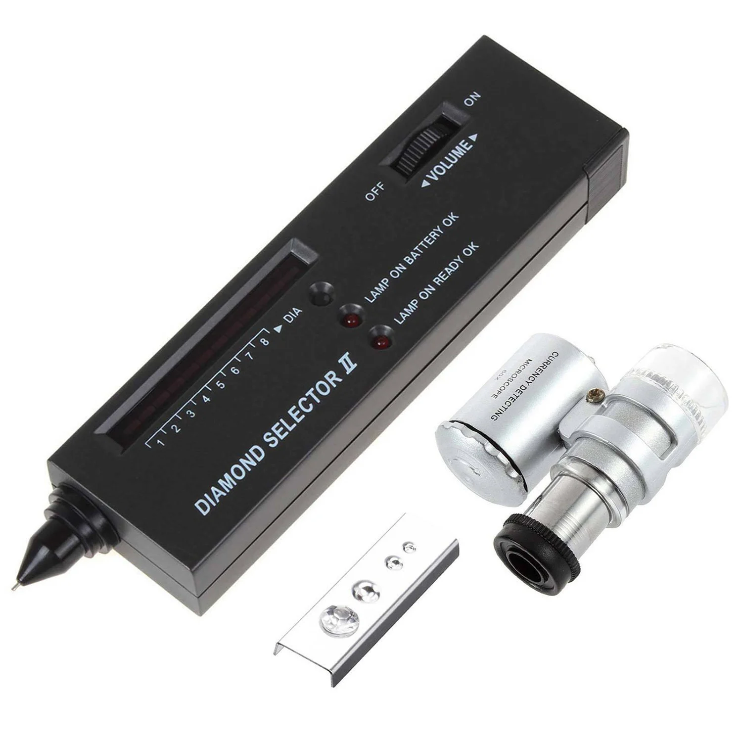 

AA05 Jeweler Diamond Tool Kit : Portable Diamond Tester - 60X Illuminated Loupe