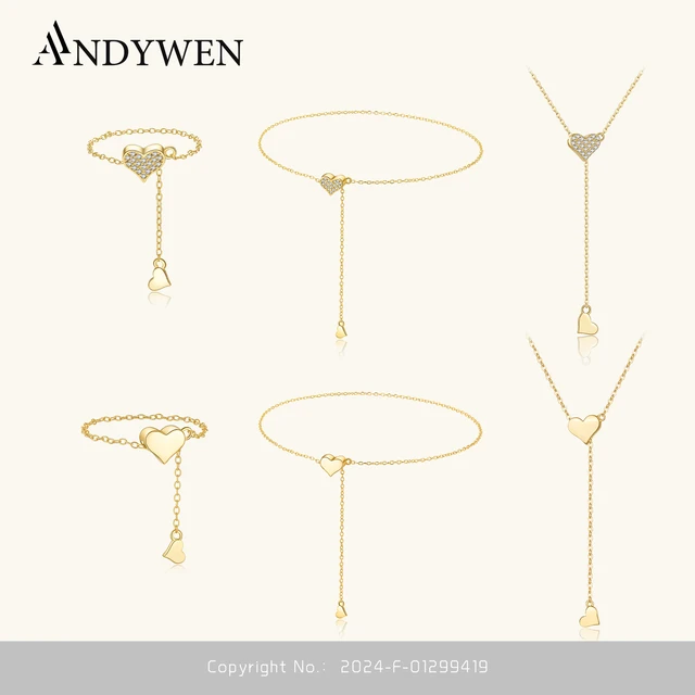 ANDYWEN 925 srebro transformator regulowany łańcuszek wisiorek w kształcie serca naszyjnik z amuletem spadek Choker Resizable kobiety luksusowa biżuteria