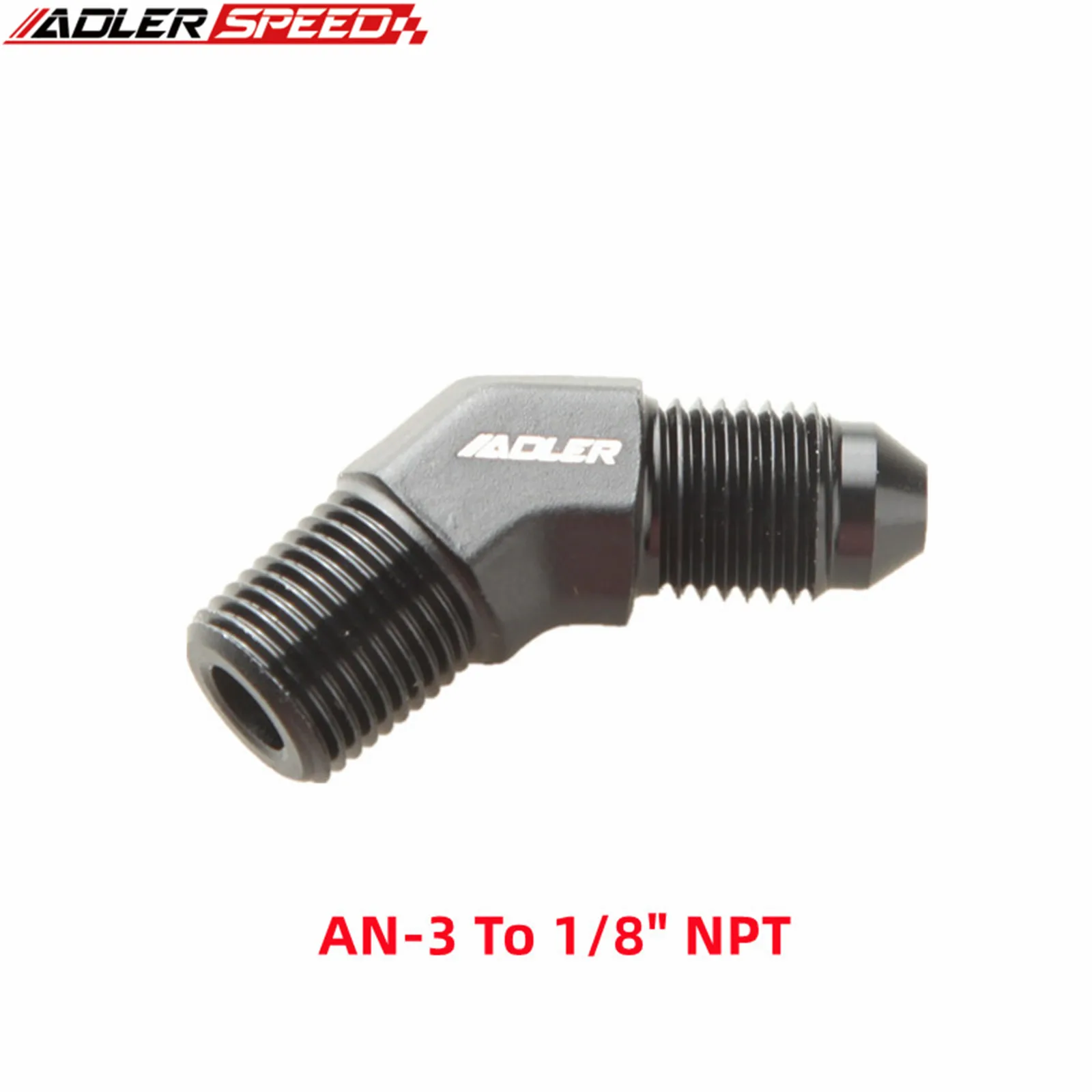 ADLERSPEED 45 / 90 Degree  AN3 Male To 1/8" NPT Male Adapter Male Hose Fitting Adaptor Aluminum Blue / Black - Image 5