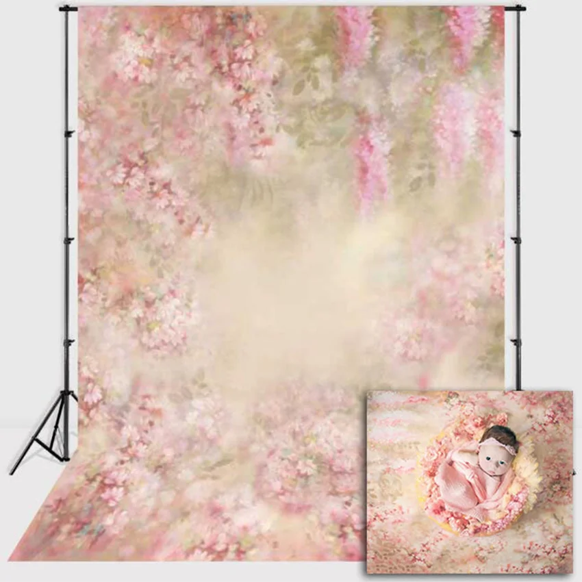 

Mehofond Pink Floral Backdrops Spring Newborn Baby Girl Portrait Flower Photography Background For Photo Studio Photozone Props