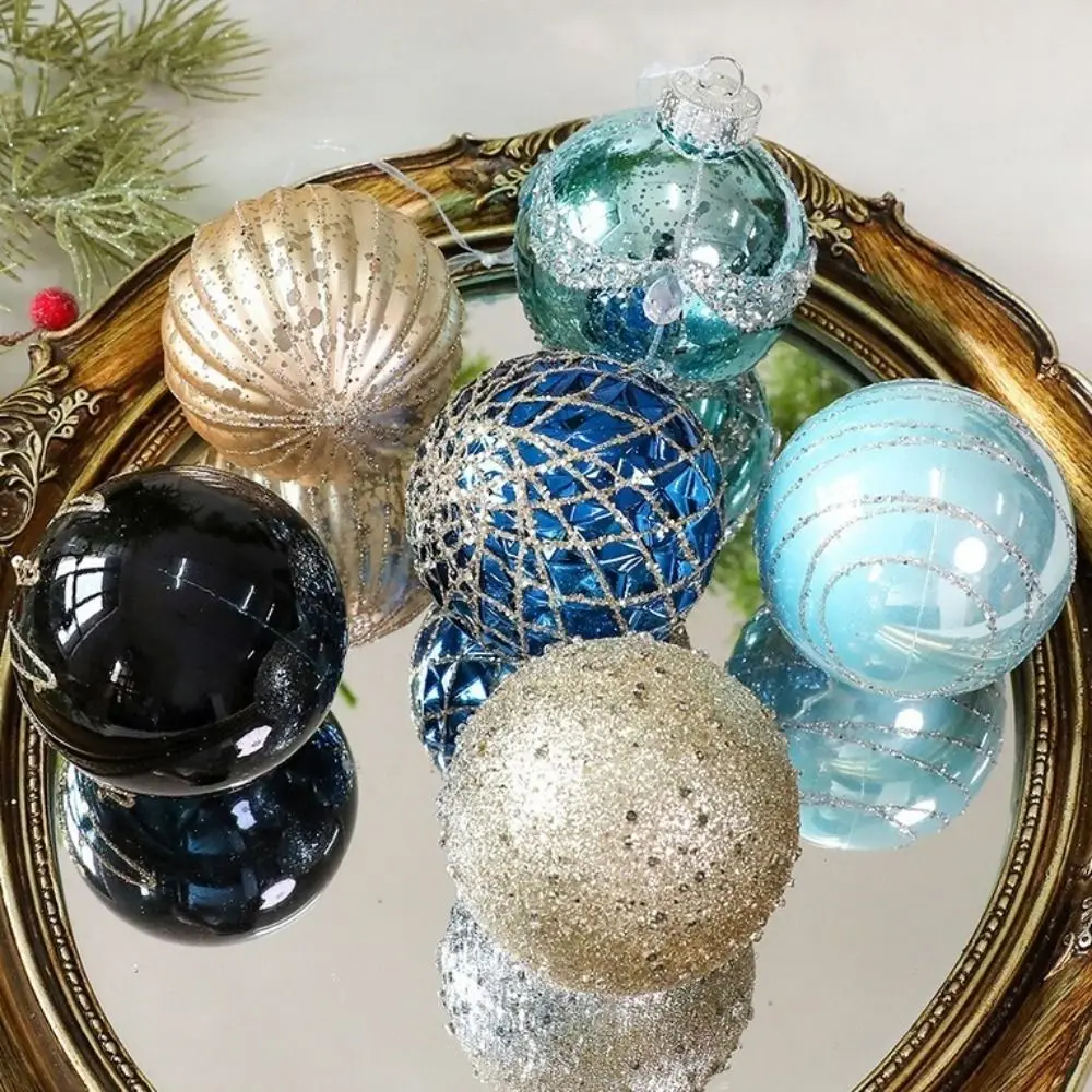 

9Pcs 8cm Christmas Balls Shatterproof Irregular-Shaped Christmas Hanging Pendants Plastic Decorative Christmas Tree Decoration