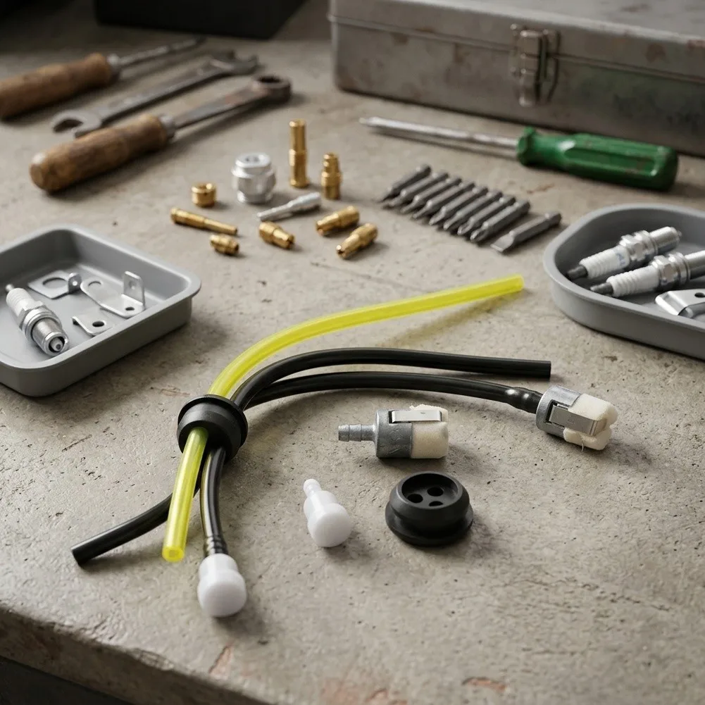 Fuel Line Kit Containing Filter and Vent for For trimming Equipment Including V13700003 Compatible Installation Setup