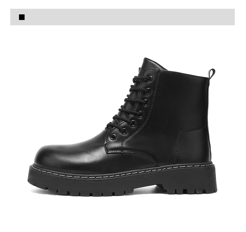 Herren-High-Top-Stiefel, Herrenschuhe, mittelhohe Schaftform, bequemes Innenfutter, modisches Obermaterial, guter Halt, große Größen, geeignet für den Innenbereich. – Detail 17
