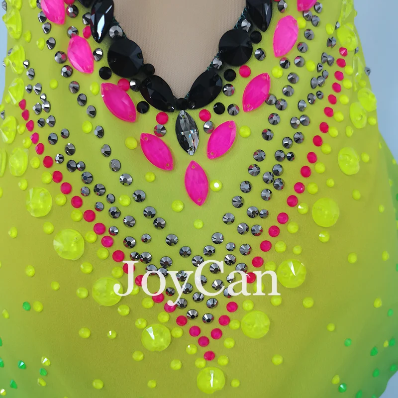 Joycan Rhthmic Gymnastik Trikots Mädchen Frauen gelb Spandex elegante Tanz kleidung für die Konkurrenz