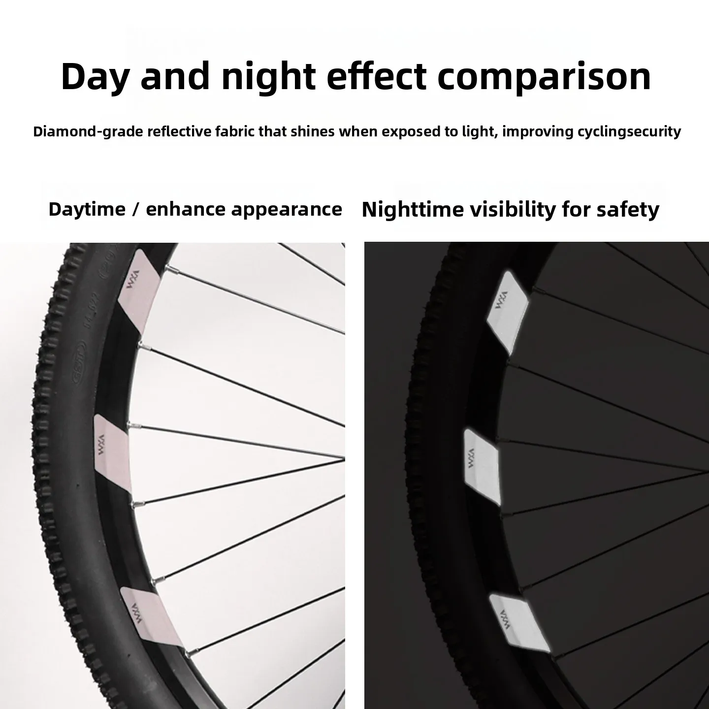 Bicycle wheel set reflective tape Multi-functional reflective cloth for mountain bike riding. Night warning sign for general use