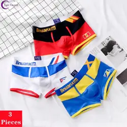 1/3Pcs/Set Trendy Cotton Men's Boxer Panties Colours of national flag male boxer shorts men's underwear cuecas cazoncillos