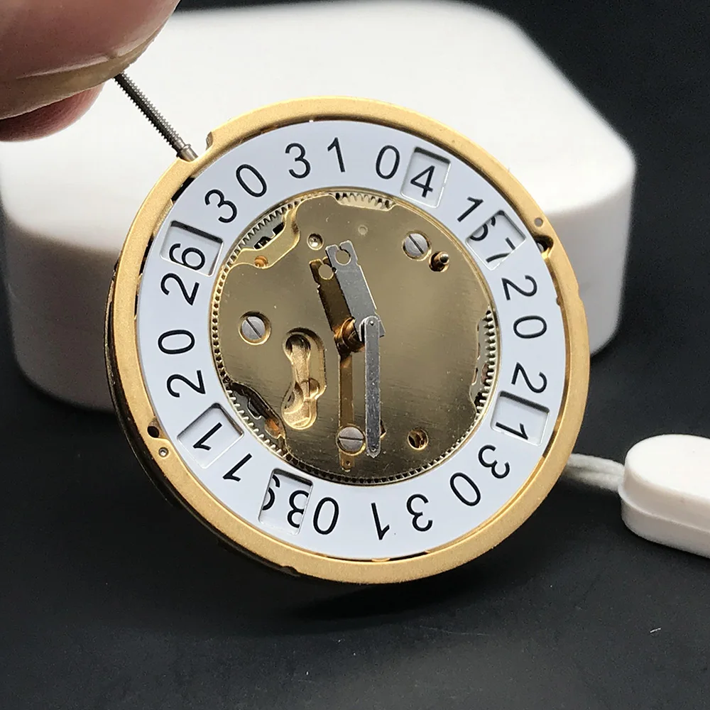 SW Ronda 5010B 10 Jewels Quartz Watch Golden Movement Date-just Stem White Single Date Clock Parts Replacement