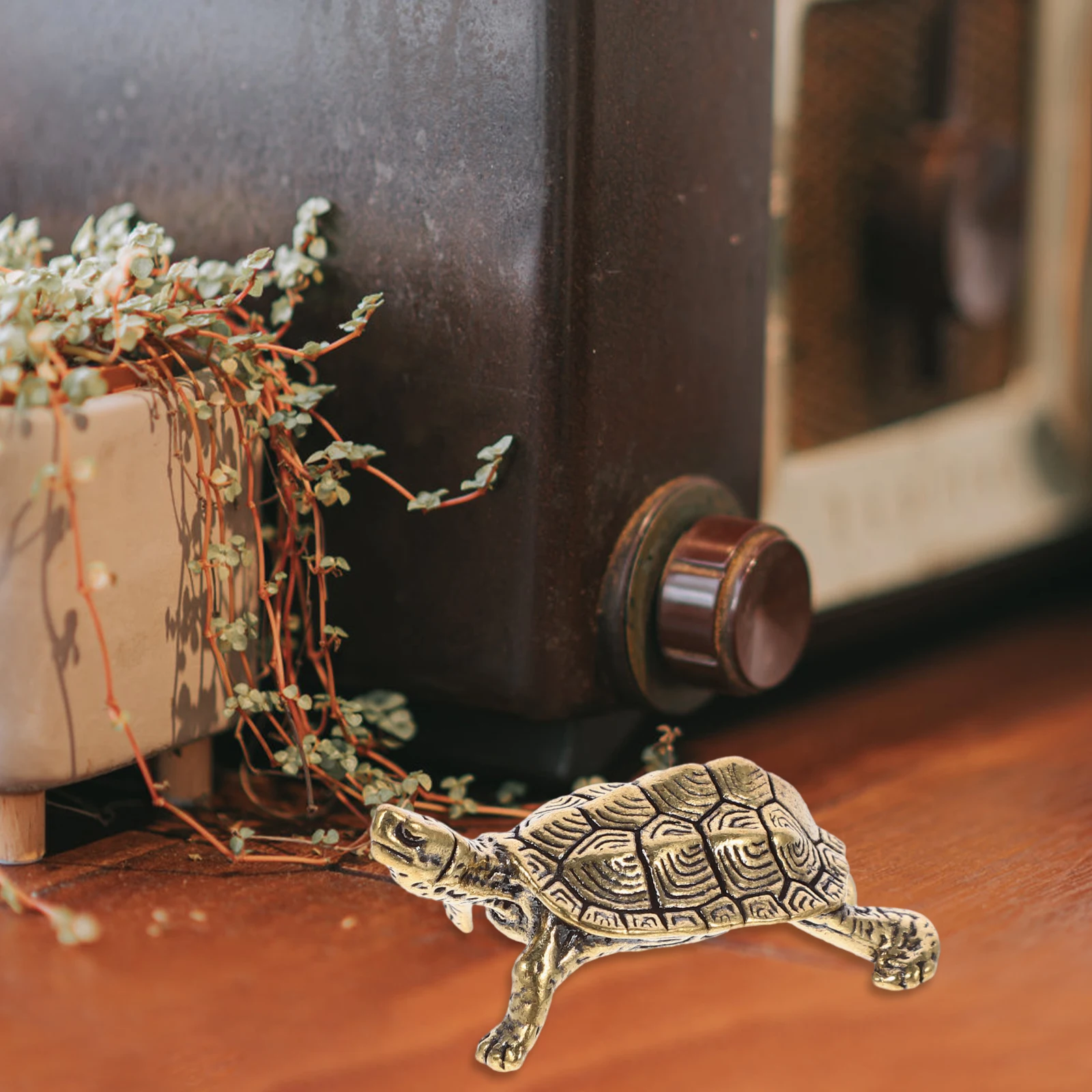 

Brass Turtle Desk nament Longevity Sculpture Home Decor Tea Pet Gift Idea Premium Quality Tabletop Adornment