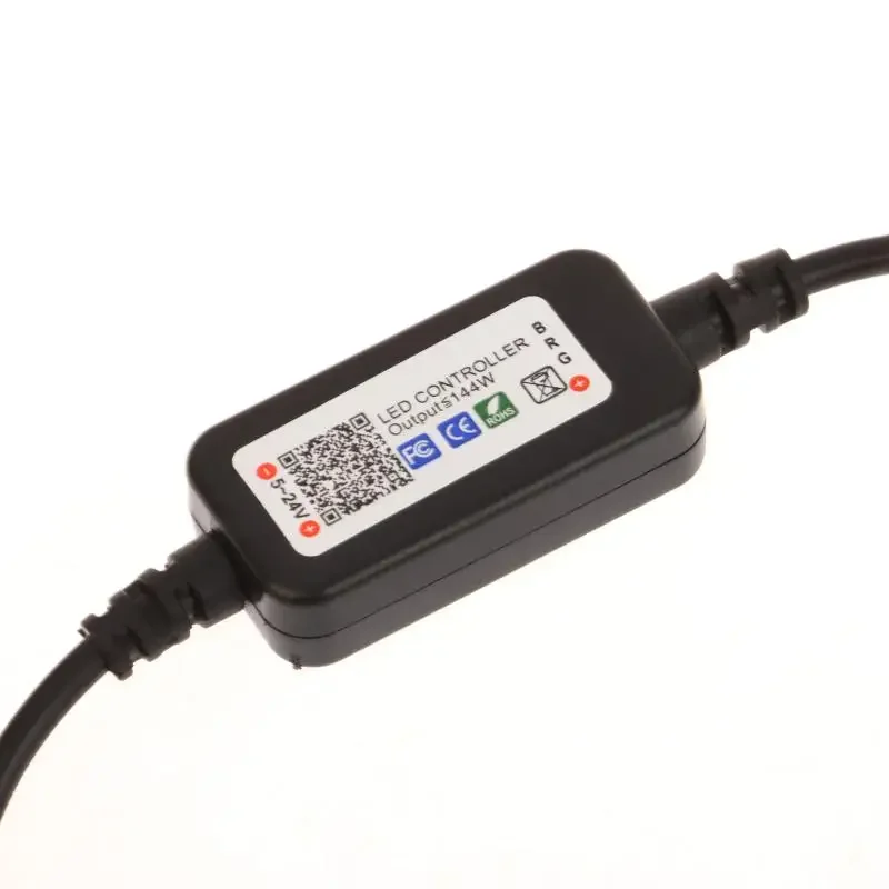 1 Juego de conector de tira de luz LED de colores RGB para Control de aplicación DC USB 5V-24V música cinta de luz colorida Mini controlador Bluetooth