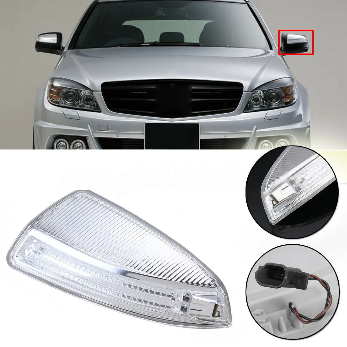 Lampu lampu LED pintu samping, lampu sinyal belok cermin sayap pintu untuk mercedes-benz W204 W164 ML Kelas ml300-kiri