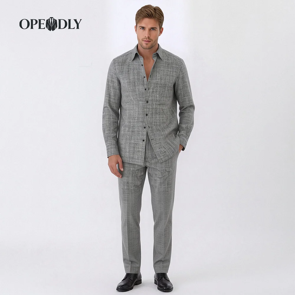 

OPEODLY Men's Slim Fit 3 Piece Tuxedo Suit One Button Blazer Jacket Vest Pants Set for Formal Wedding Business Occasions