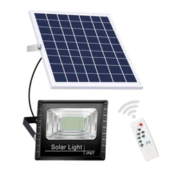 Solar LED Refletor ao ar livre com controle remoto, lâmpada de inundação de parede, jardim alimentado, paisagem de rua, impermeável, 20W, 30W, 40W