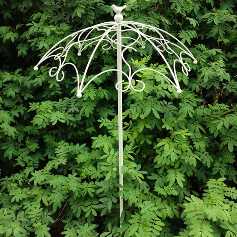 Wrought iron umbrella climbing vine flower stand bird-shaped ground bonsai rose climbing courtyard balcony indoor and outdoor vi