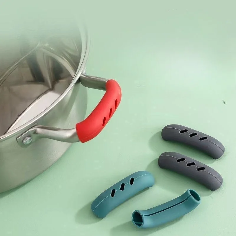 Silicone Pot Handle Sleeve High Temperature Resistant Wear Resistant Pot Lid Handle Heat Scald For Casserole Steamer Soup Pot
