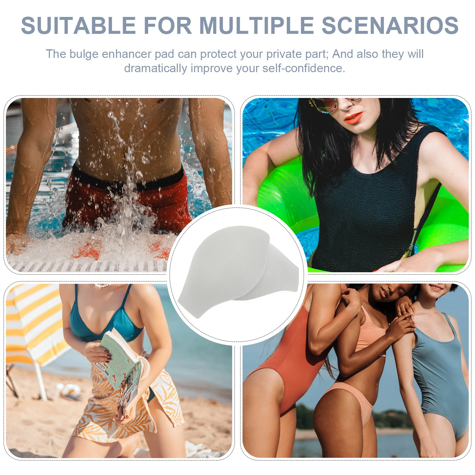 

4Pcs Bulge Cups Lightweight Flexible Swim Brief Underwear Pad Bulge Cushion Swim Trunks Briefs Enlarge Cup