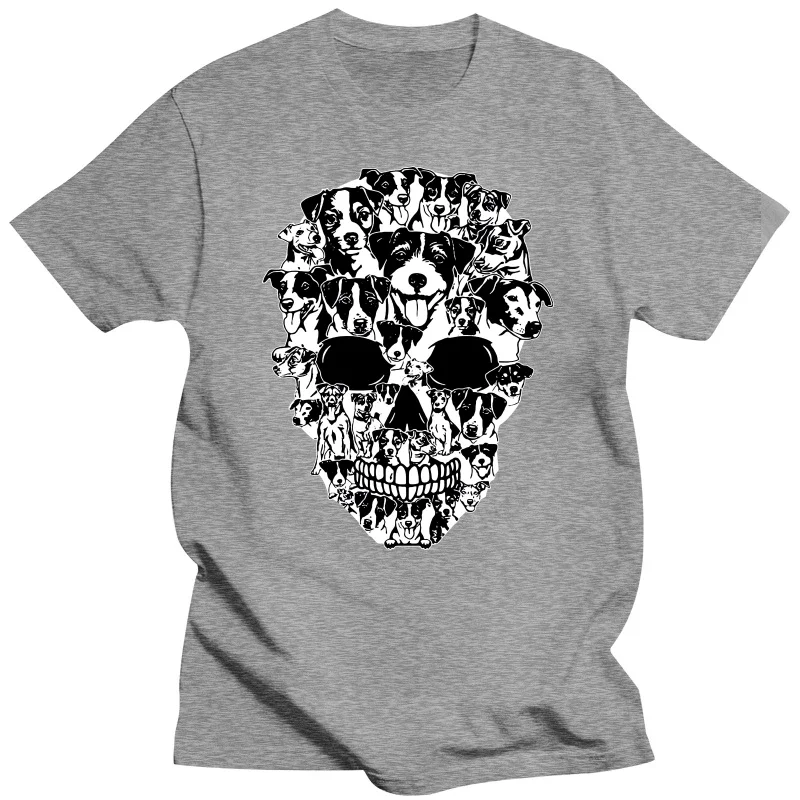 Jack Russell Terrier Skull Dog Skeleton Halloween T Shirts Graphic Cotton Streetwear Short Sleeve Birthday Gifts Summer T-shirt