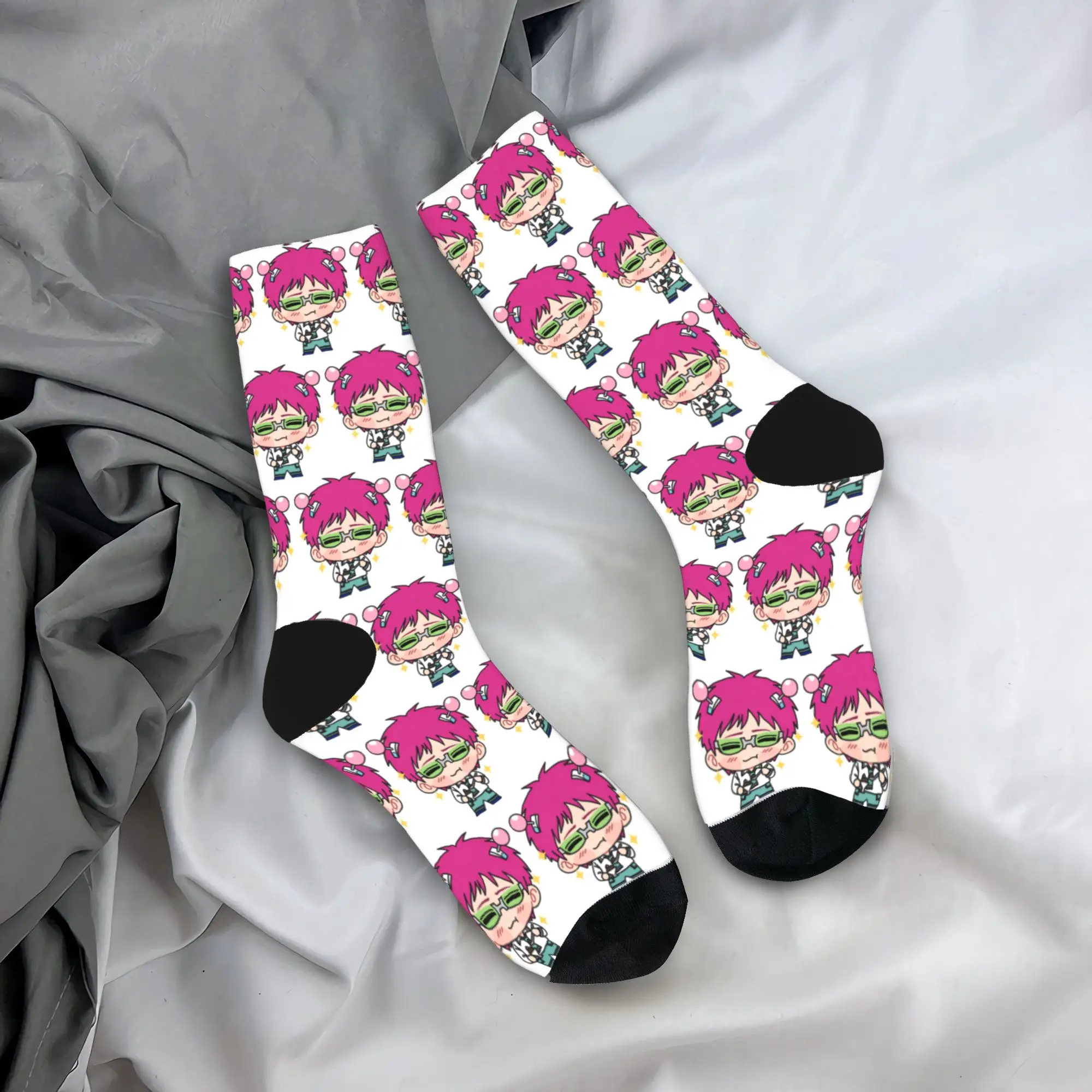 

Женские и мужские носки Saiki K, аниме-чулки, антибактериальные удобные носки, зимние велосипедные носки с современным узором