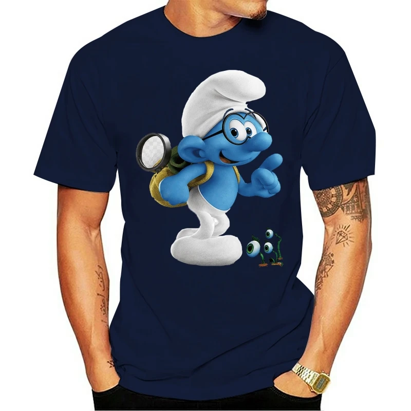 Smurfette Top QualityShort Sleeve T-Shirtcasualmen's black T-shirtLetter T-shirt