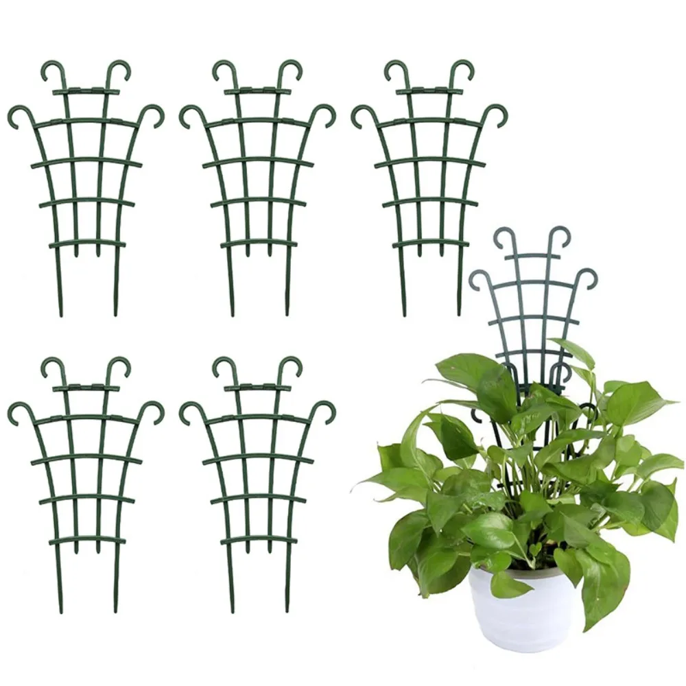 

2PCS New Plastic Plant Climbing Trellis Frame Trellis Stackable Plant Cages Fixed Rod Flowers Stand Cage Plant Care