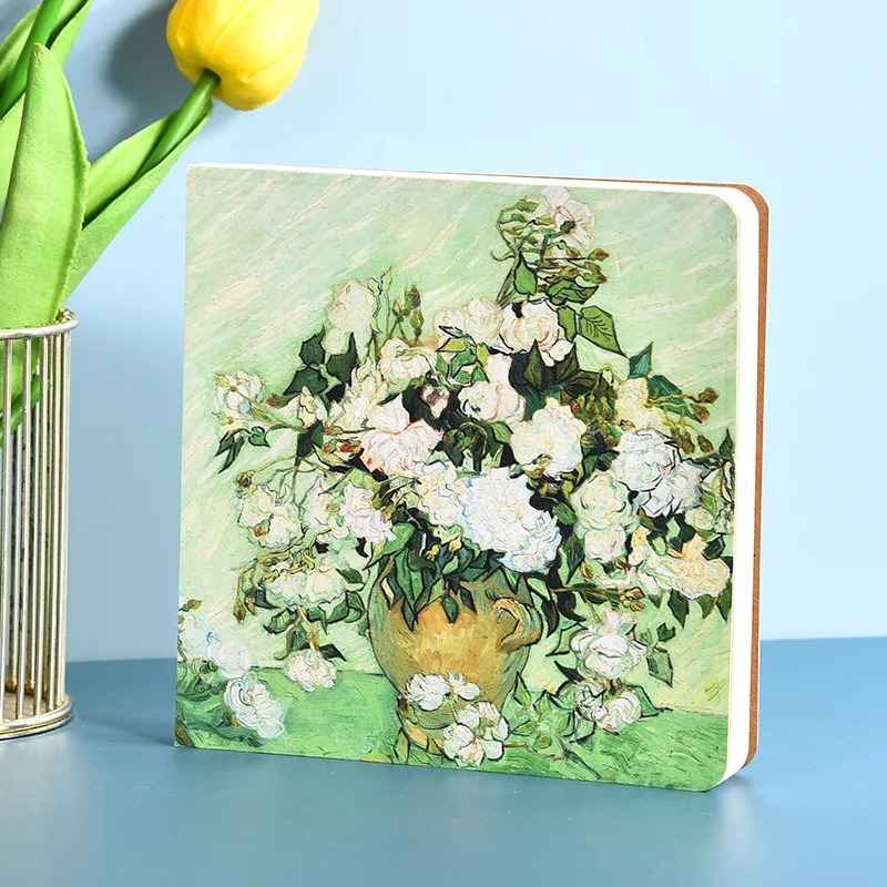 Oil Painting Blank Stamped Notebook Ins Minimalist Ledger Student Notes Notebook Schedule Stationery Office School Prize Gifts